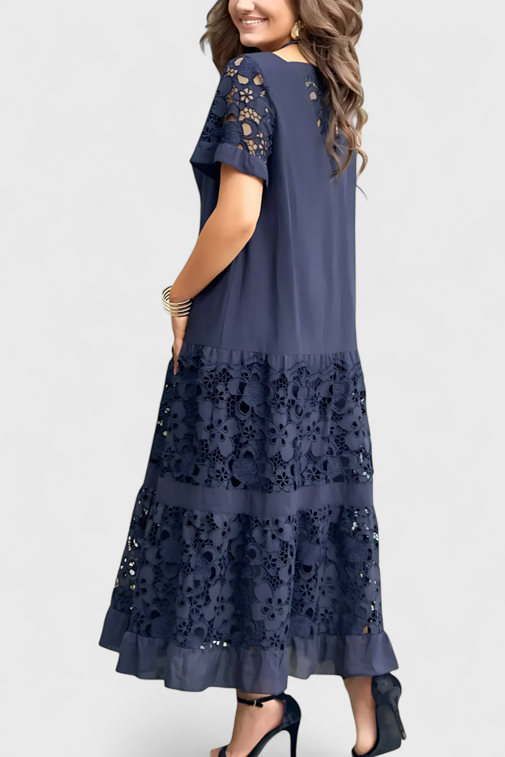 Marquise Vestido Midi Cubridor con Drapeado Favorecedor