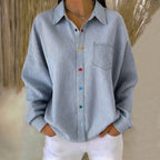 Rebeca™ | Camisa de Rayas Casual de Manga Larga
