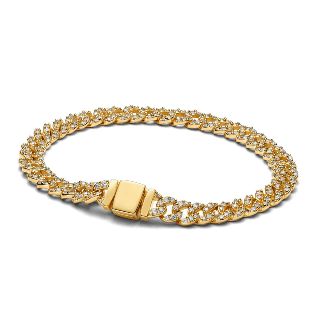 Cubaanse Armband met Pavé | Goud