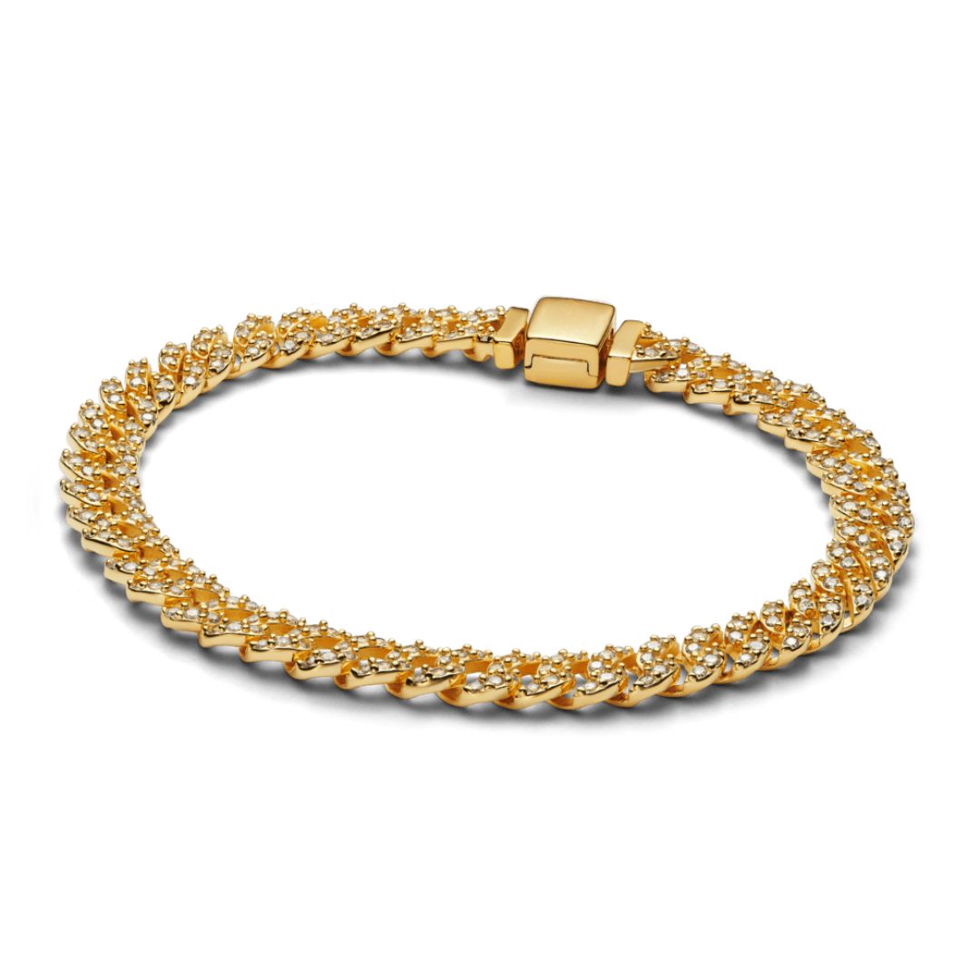 Cubaanse Armband met Pavé | Goud