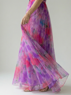 Isela™ | Vestido Maxi Cruzado con Degradado de Color y Tirantes Finos