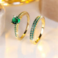 Celeste Emerald Serena Ring Set