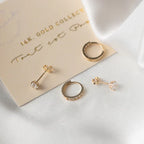 Set oorbellen met hemelsblauwe steentjes | Goud