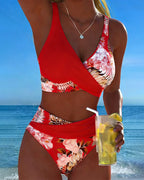 Consuelo™ | Bikini floral de dos piezas con contraste