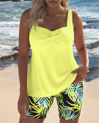 Severina™ | Tankini acanalado con short tropical