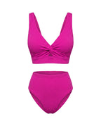 Crescencia™ | Bikini texturizado de tiro alto con top cruzado