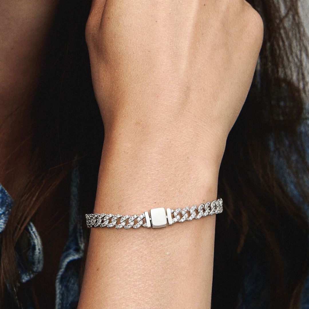 Cubaanse Armband met Pavé | Goud