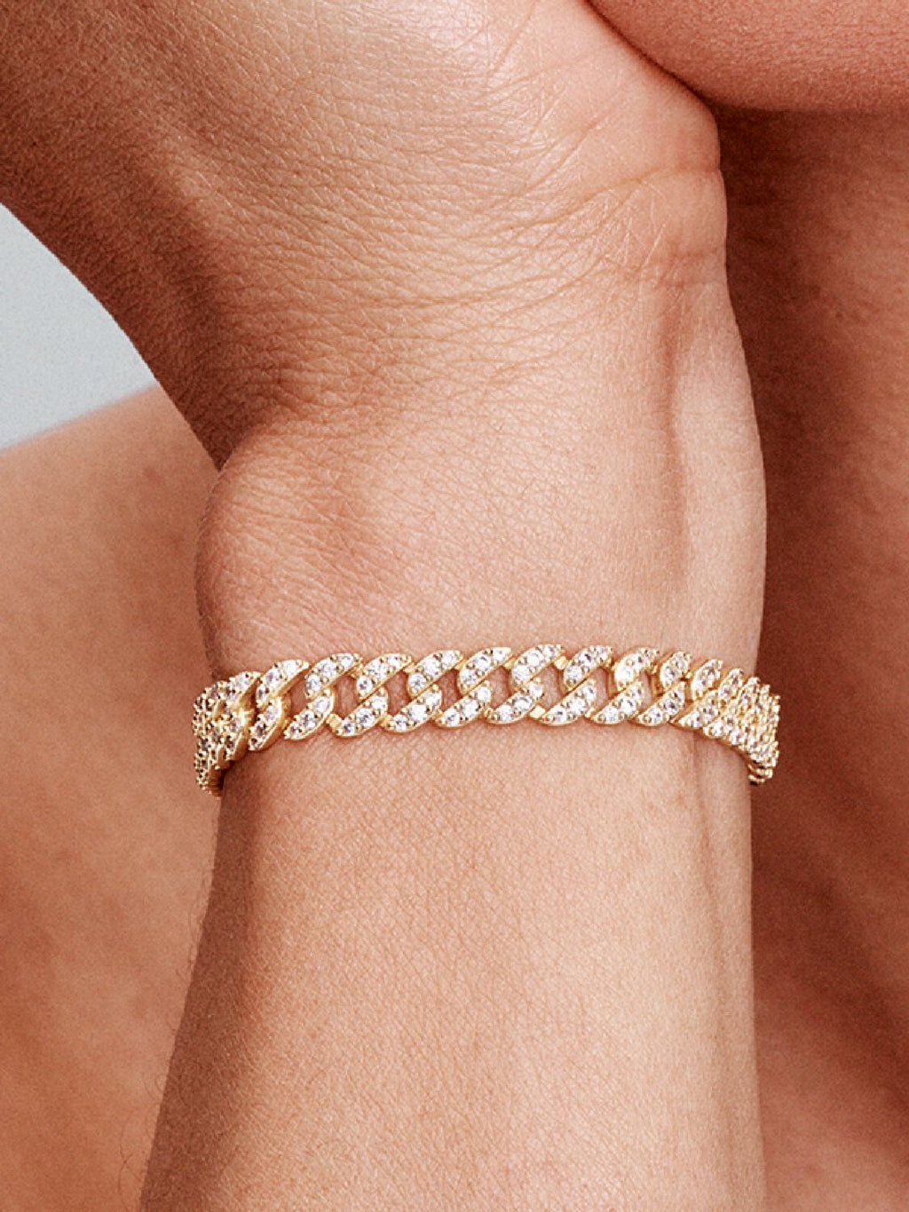 Cubaanse Armband met Pavé | Goud