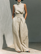 Venancia™ | Conjunto Minimalista Top y Pantalón Ancho