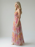 Isela™ | Vestido Maxi Cruzado con Degradado de Color y Tirantes Finos