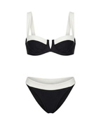 Patrocinio™ | Bikini clásico negro y blanco con tirantes ajustables