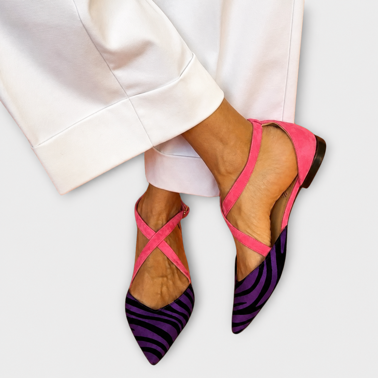 Virtudes™ | Bailarina Zebra Tiras Cruzadas