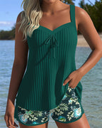 Rocío™ | Tankini a rayas con braguita de dos piezas