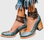 Casilda™ | Botín Vintage de Tacón Bloque con Hebillas