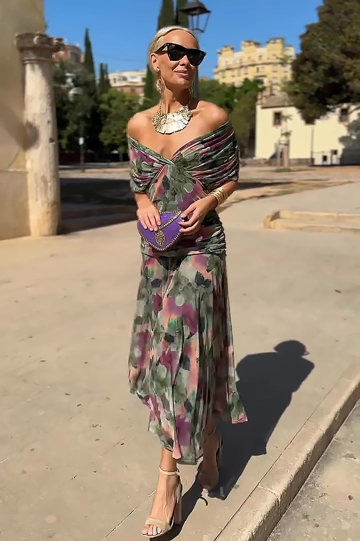 Eloísa™ | Vestido Largo Floral de Gasa