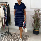 Gabriela™ | Vestido Casual con Capucha y Rayas de Punto