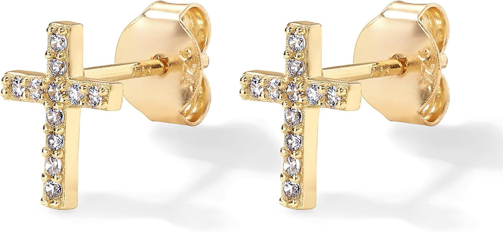 Pendientes Cruz Pavé | Oro