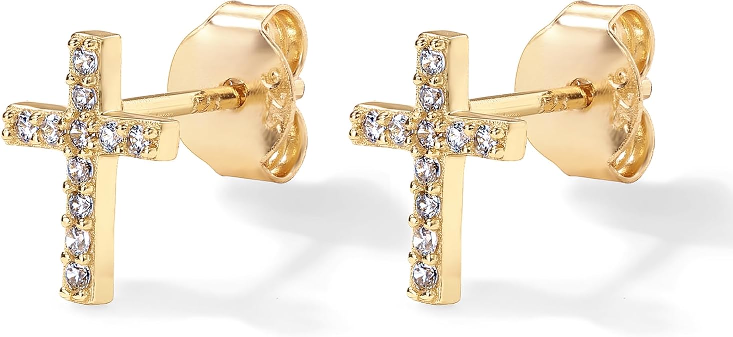 Pendientes Cruz Pavé | Oro