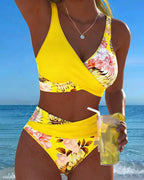 Consuelo™ | Bikini floral de dos piezas con contraste