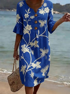 Vestido informal de mujer con estampado floral.
