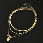 Savira Ketting met gestructureerde munt | Goud