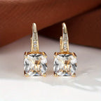 Pendientes Argolla Dorada Piedra Mística