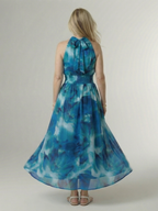 Silvana™ | Vestido Midi Halter con Cintura Fruncida