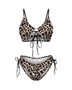 Casiana™ | Bikini con lazada frontal y estampado animal print