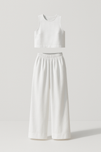 Avelina Conjunto Minimalista en Algodón y Lino Ligero