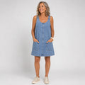 Honorata™ | Vestido vaquero sin mangas con franzido