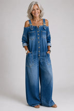 Nicolasa™ | Vestido maxi vaquero con hombros descubiertos