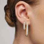 Icoon-oorbellen met diamant | Goud