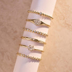 Ring met diamanten bolletjes | Goud