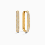 Pendientes Grandes Argolla Ícono Diamante | Oro