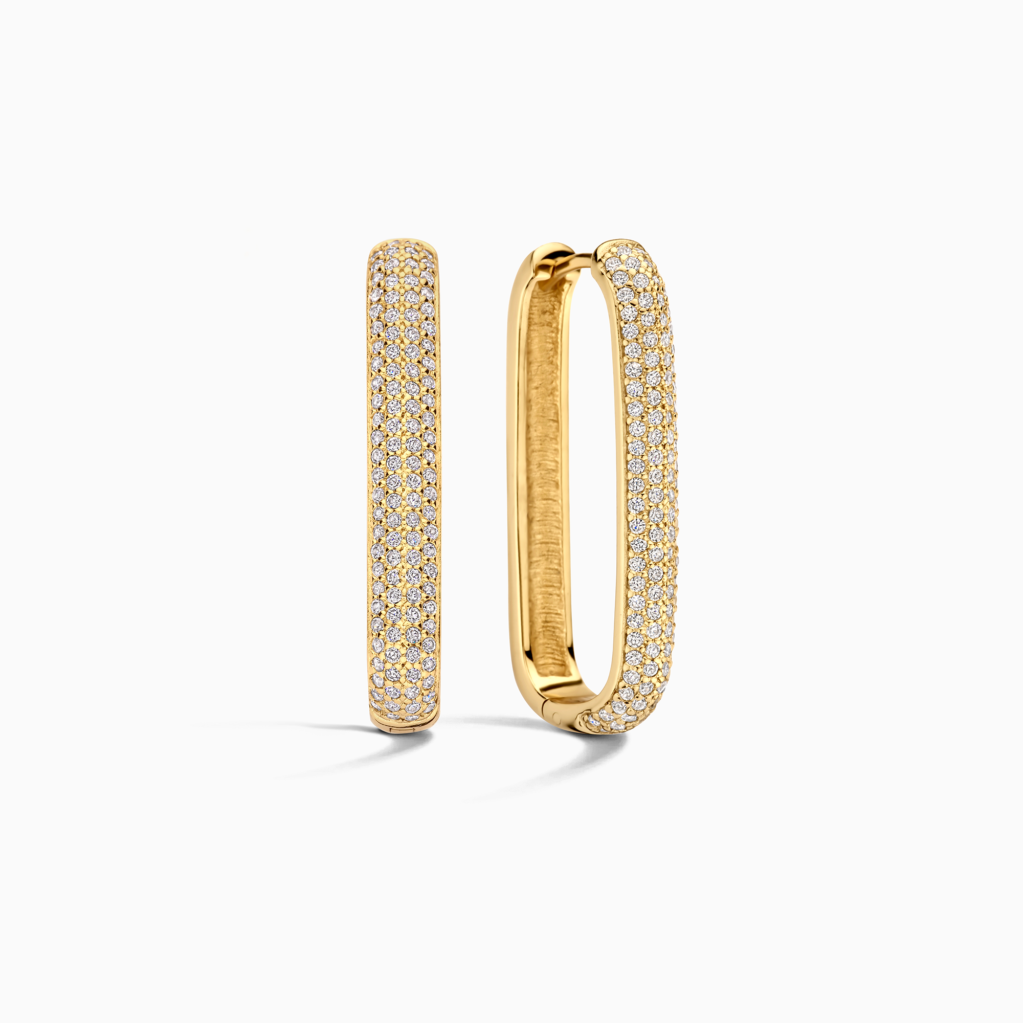 Pendientes Grandes Argolla Ícono Diamante | Oro