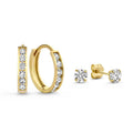 Conjunto de Pendientes Piedras Celeste | Oro