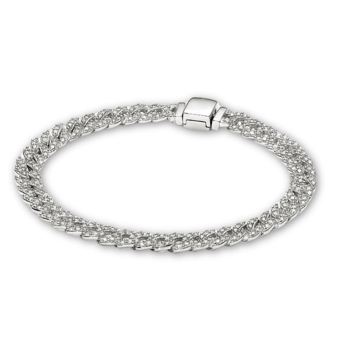 Pulsera Cubana con Pavé | Oro