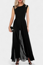 Nadia Mono Elegante sin Mangas con Transparencia Frontal