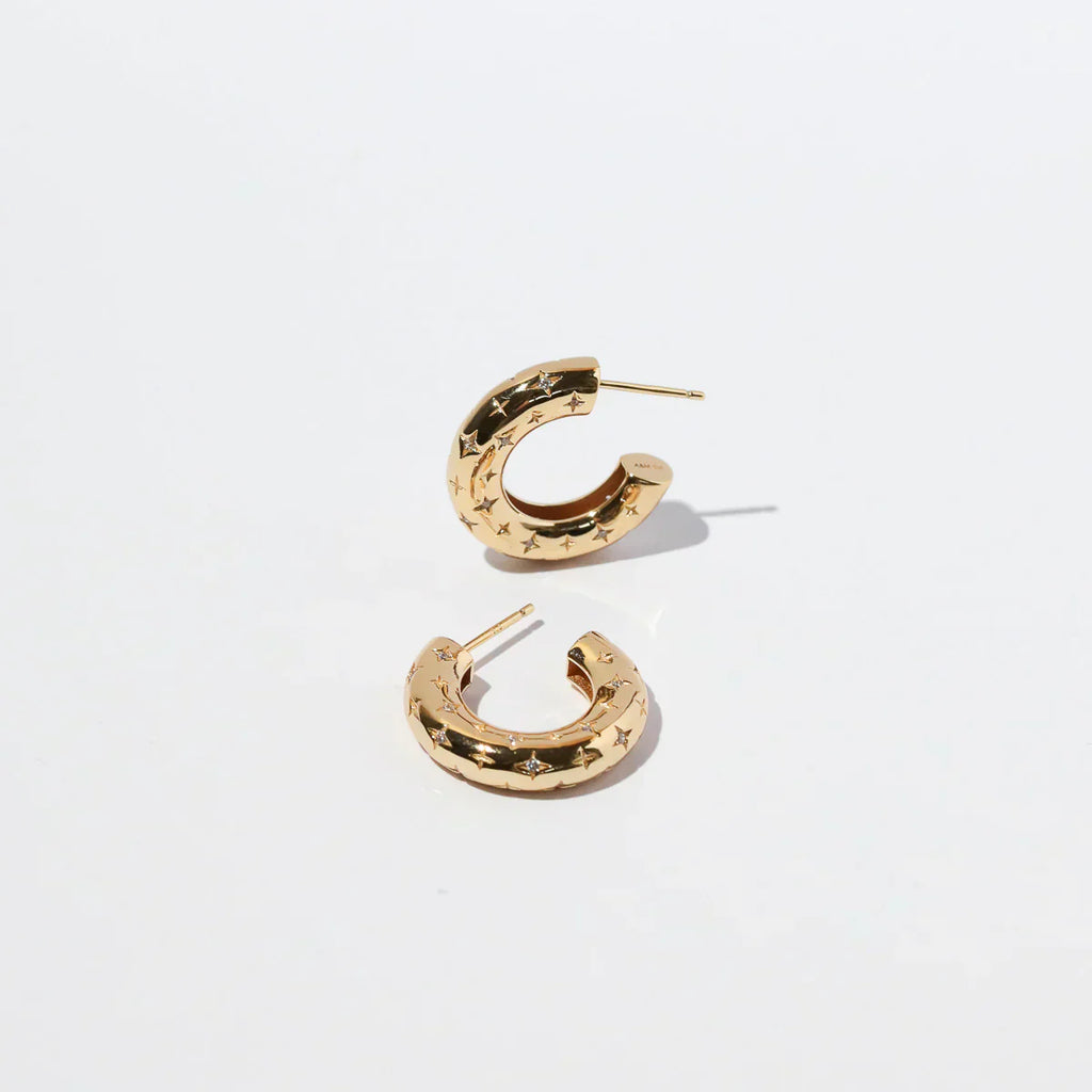 Pendientes Argolla Estelar | Oro
