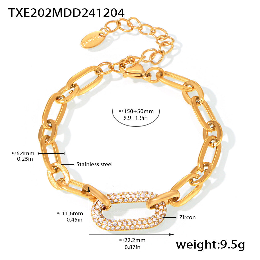 Pave-schakelketting sieradenset | Goud