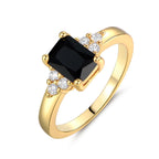 Baguette-ring met zwarte espinela | Goud