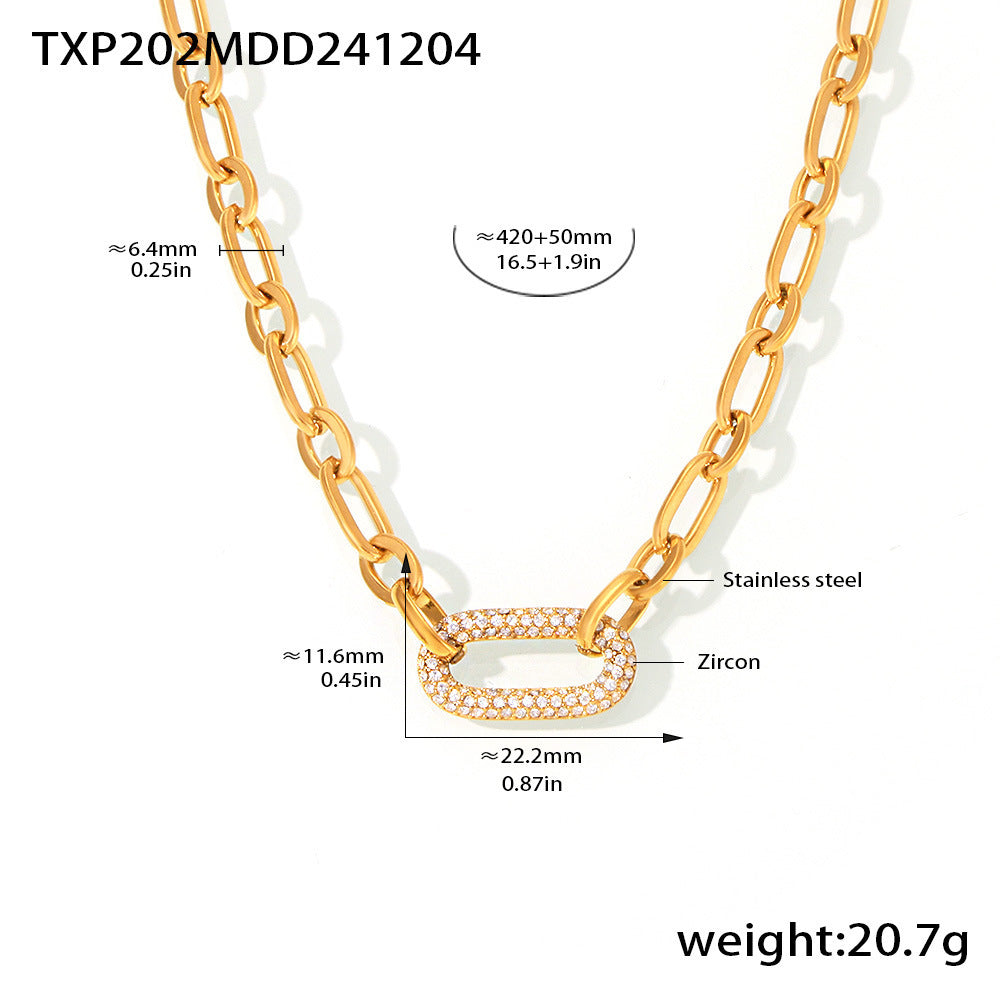 Pave-schakelketting sieradenset | Goud