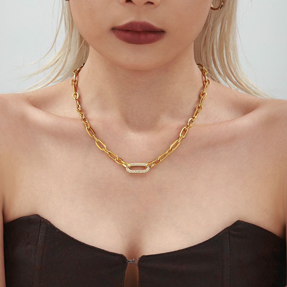 Pave-schakelketting sieradenset | Goud