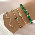 Set armbanden van puur smaragd | Goud