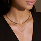 Collar Cadena Curb Plano | Oro