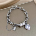 Pulsera Gruesa con Corazón | Oro