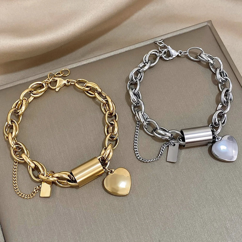 Dik Armbandje met Hartje | Goud