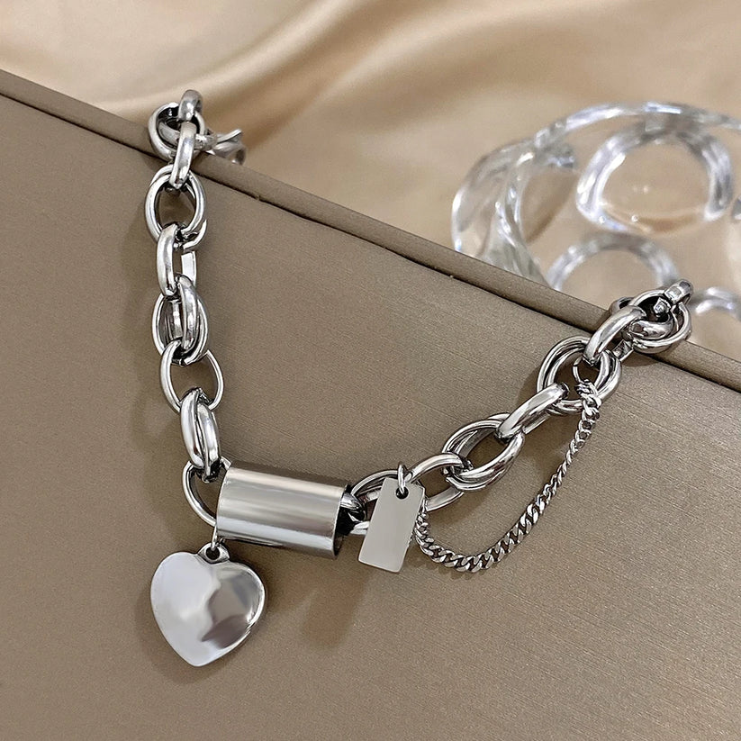 Dik Armbandje met Hartje | Goud
