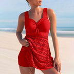 Eufrasia™ | Bañador con falda de crochet y escote cruzado