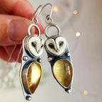 Boho-oorbellen met uil
